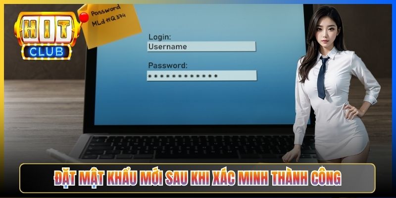 Đặt mật khẩu mới sau khi xác minh thành công